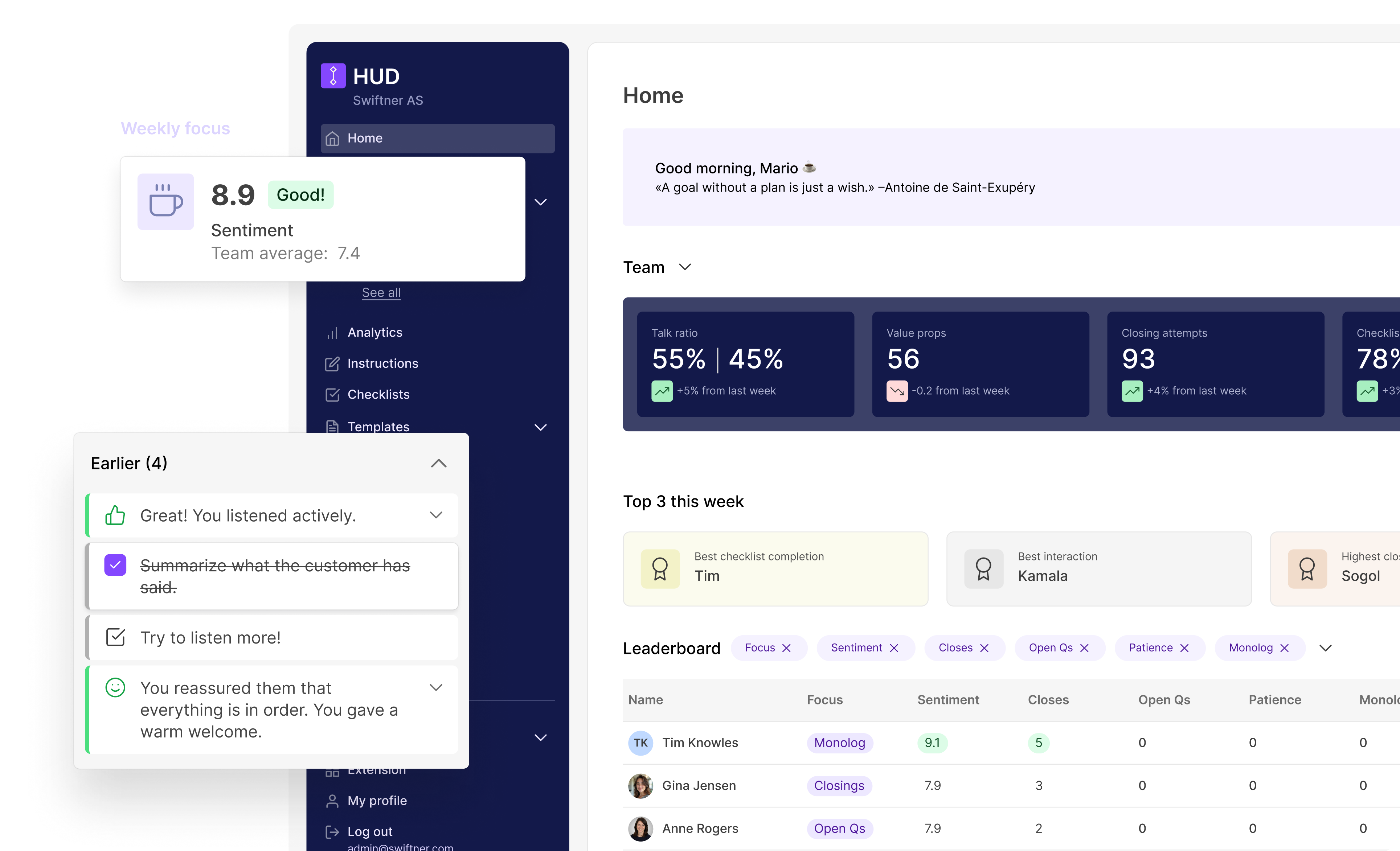 Swiftner app preview